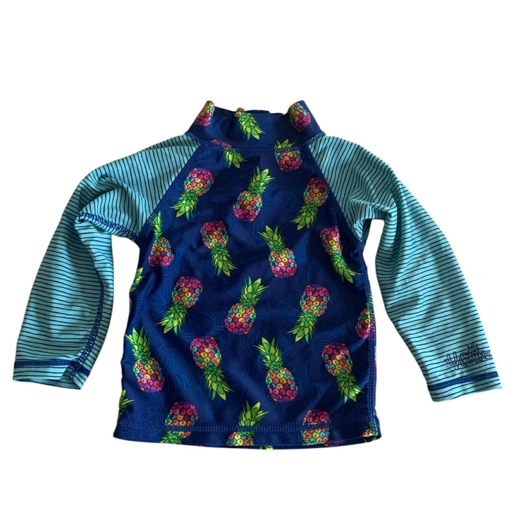 UV SKINZ Tropical Pineapple Rash‎ Guard 2T Vibrant Coastal Nautical Swim